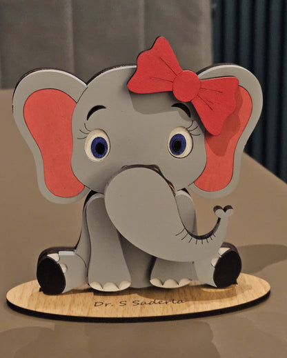 🐘 Baby Jambo The Spec Keeper — Personalized Wooden Elephant Eyeglass Stand