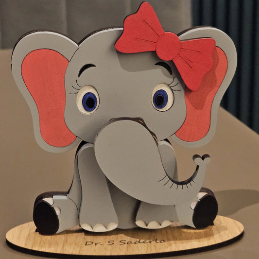 🐘 Baby Jambo The Spec Keeper — Personalized Wooden Elephant Eyeglass Stand