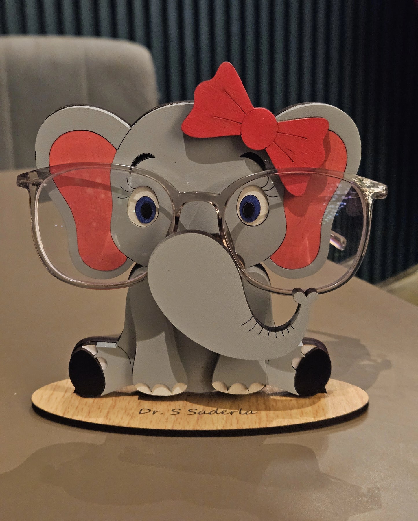 🐘 Baby Jambo The Spec Keeper — Personalized Wooden Elephant Eyeglass Stand
