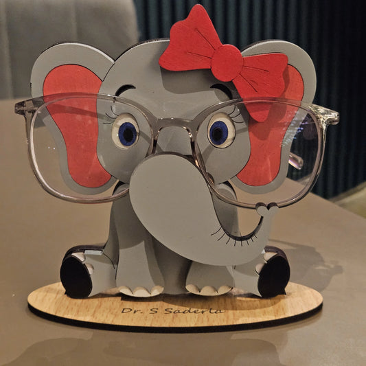 🐘 Baby Jambo The Spec Keeper — Personalized Wooden Elephant Eyeglass Stand