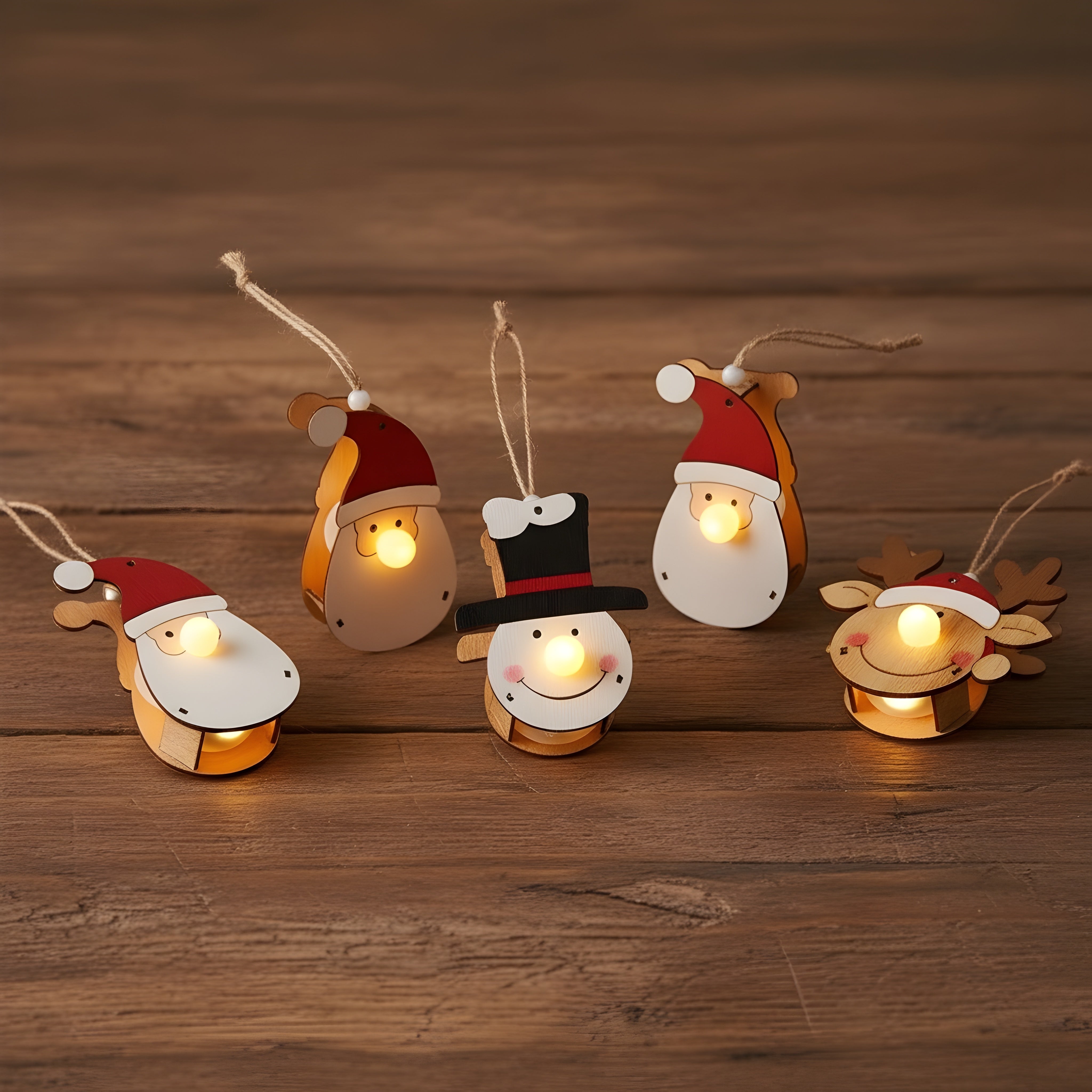 Jolly Santa Christmas Lights Ornaments