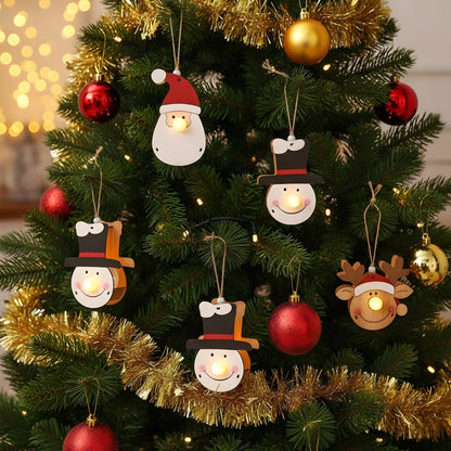 Jolly Santa Christmas Lights Ornaments — Christmas Wooden Gift | Woodwaley