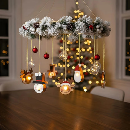 Jolly Santa Christmas Lights Ornaments — Christmas Wooden Gift | Woodwaley