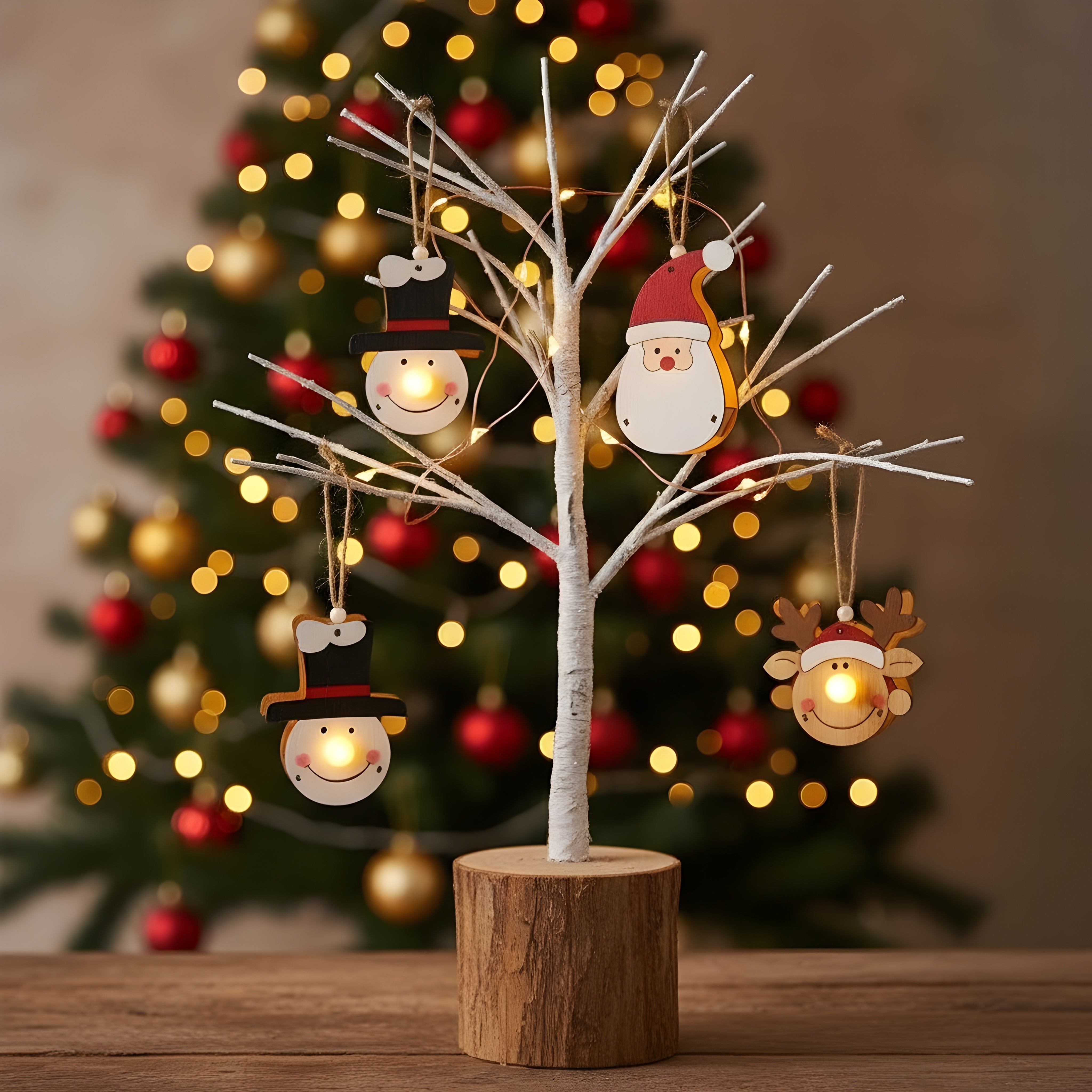 Jolly Santa Christmas Lights Ornaments