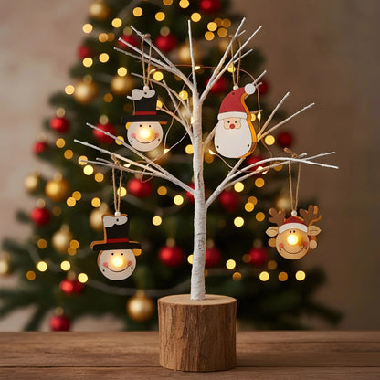Jolly Santa Christmas Lights Ornaments — Christmas Wooden Gift | Woodwaley