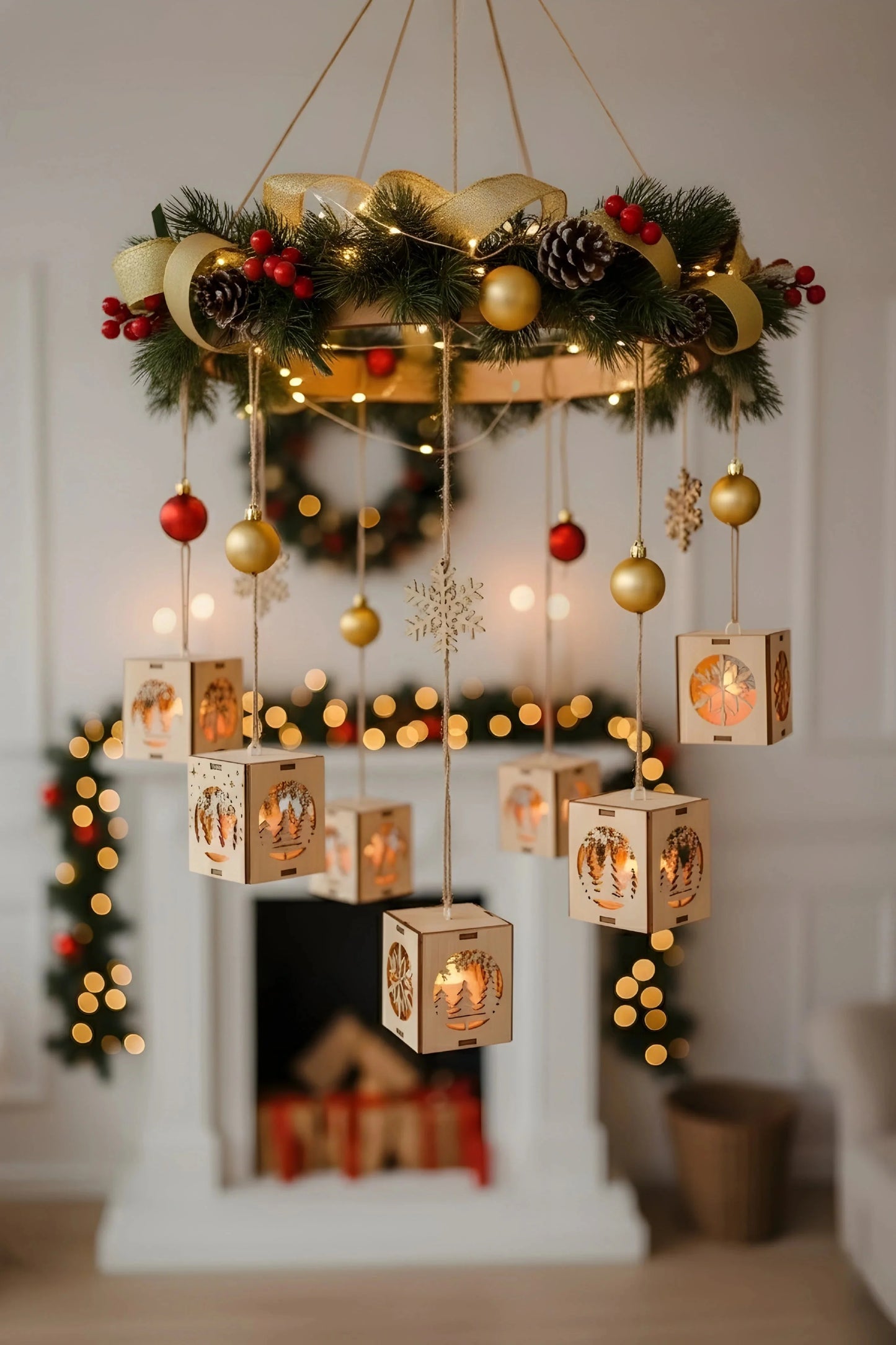 Merry Craft Christmas Ornament Lights — Christmas Wooden Gift | Woodwaley