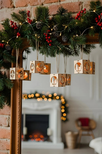 Merry Craft Christmas Ornament Lights — Christmas Wooden Gift | Woodwaley