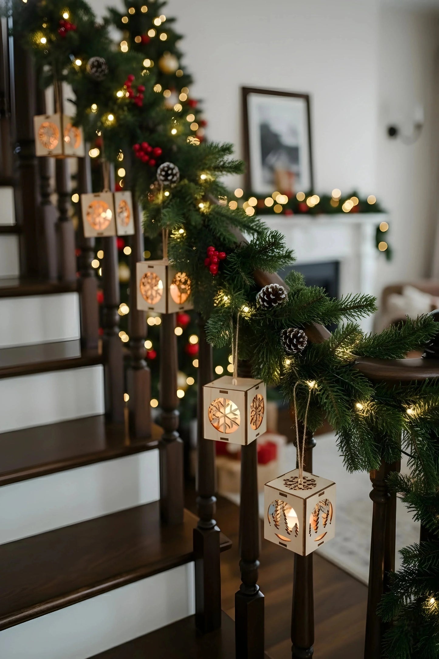 Merry Craft Christmas Ornament Lights — Christmas Wooden Gift | Woodwaley