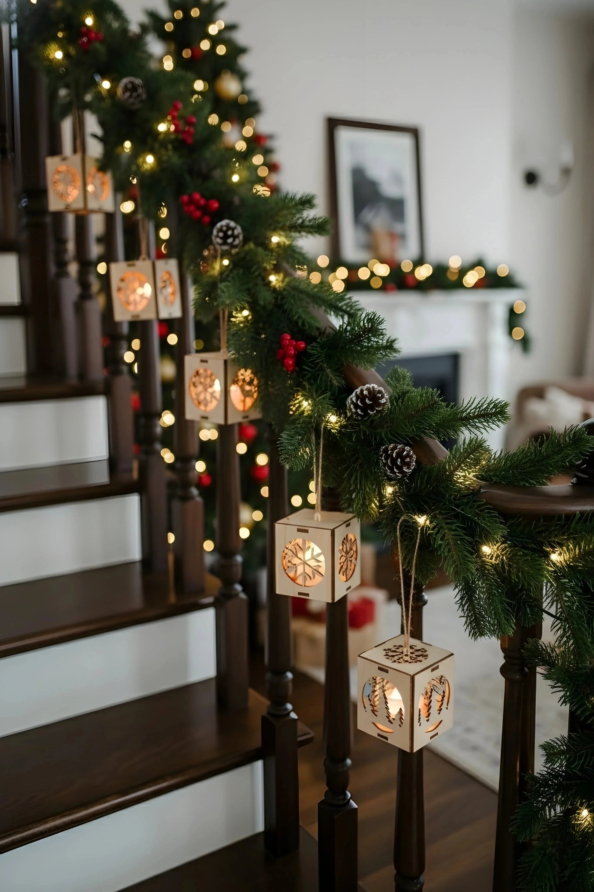 Merry Craft Christmas Ornament Lights — Christmas Wooden Gift | Woodwaley