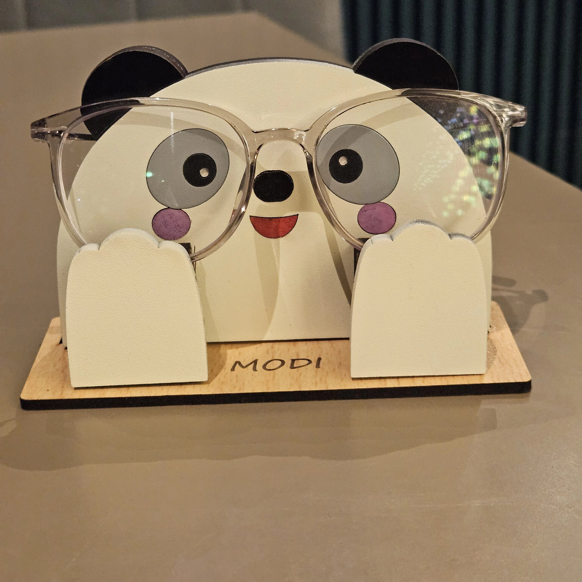PikaBoo The Spec Keeper — Carved Wooden Eyeglass Stand for Desk, Gifting