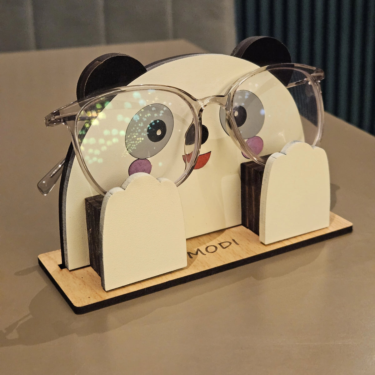 PikaBoo The Spec Keeper — Carved Wooden Eyeglass Stand for Desk, Gifting