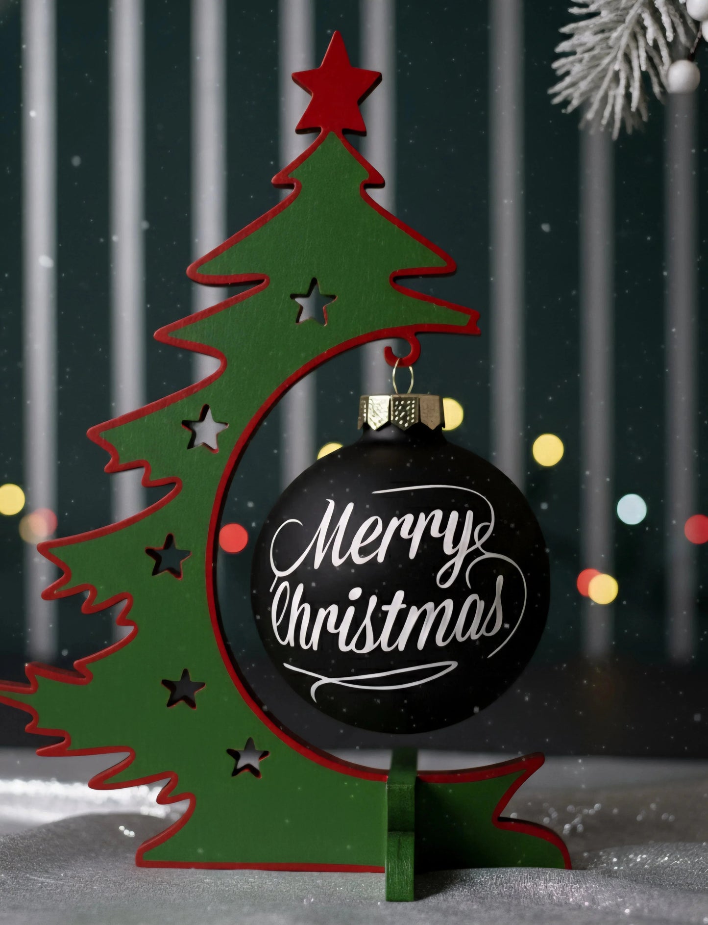 Wooden Merry Christmas Tree DIY Decoration — Christmas Wooden Gift | Woodwaley