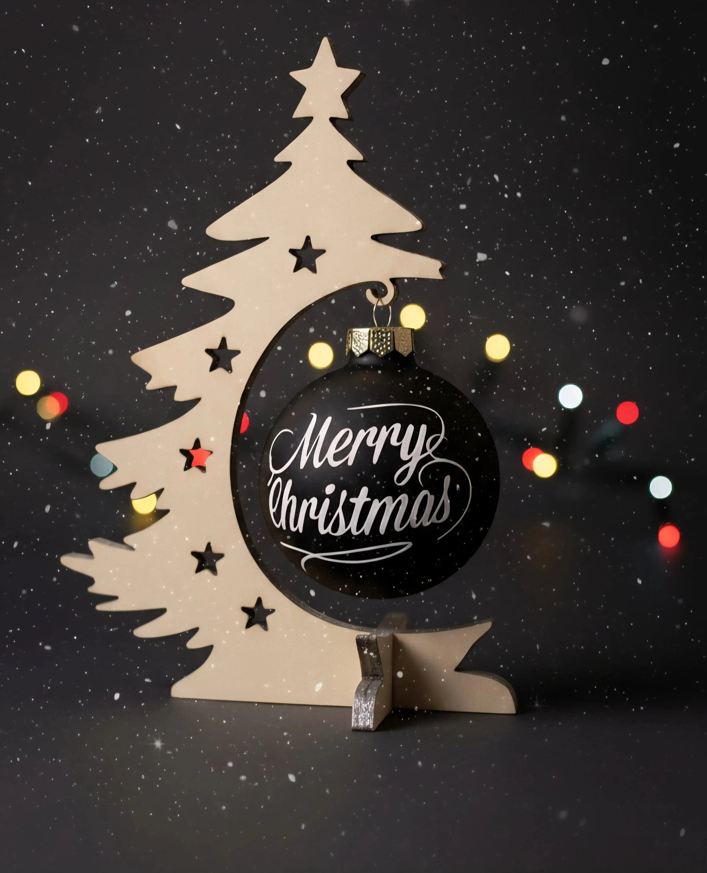 Wooden Merry Christmas Tree DIY Decoration — Christmas Wooden Gift | Woodwaley