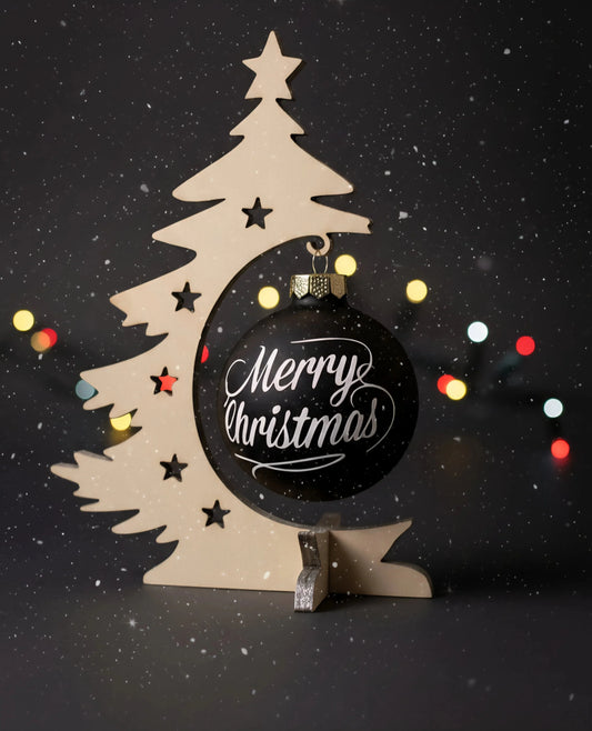 Wooden Merry Christmas Tree DIY Decoration — Christmas Wooden Gift | Woodwaley