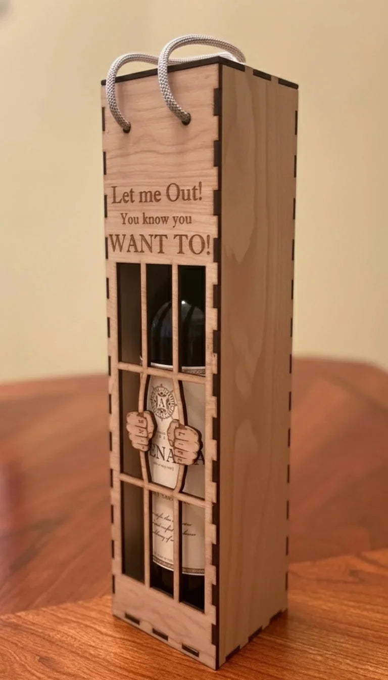 Pinewood Wine Box - Wooden Wine Presentation Box — Christmas Wooden Gift | Woodwaley