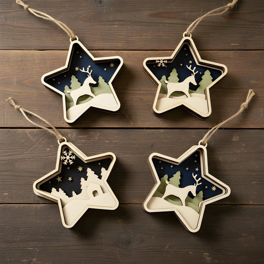 WinterWood Tales Christmas Ornaments — Christmas Wooden Gift | Woodwaley