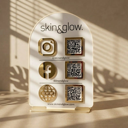 Custom Acrylic QR Code Sign — Social Media & Business Display Stand — Custom Wooden Keepsake | Woodwaley